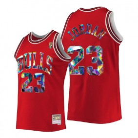 Chicago Bulls Michael Jordan #23 Jersey NBA 75th Diamond Badge Red Hardwood Classics