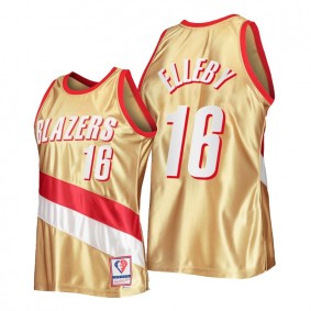 C.J. Elleby Portland Trail Blazers #16 Gold 75th Anniversary Jersey Hardwood Classics