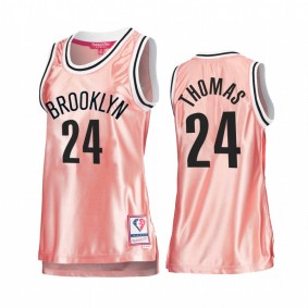 Brooklyn Nets Cameron Thomas Rose Gold Pink 75th Anniversary Women's Jersey #24