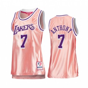 Los Angeles Lakers Carmelo Anthony Rose Gold Pink 75th Anniversary Women's Jersey #7