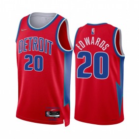 Carsen Edwards 2022 Detroit Pistons Red #20 City Edition Jersey 75th Diamond