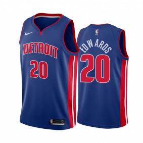 Carsen Edwards 2022 Detroit Pistons Blue #20 Icon Edition Jersey 75th Diamond