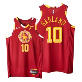 Darius Garland Cavaliers 2021-22 City Edition Red Jersey NBA 75th Authentic