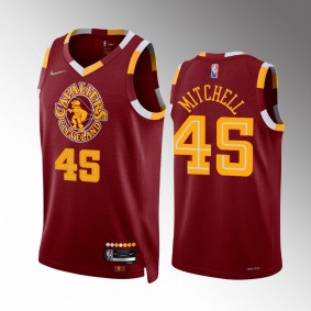 Donovan Mitchell Cleveland Cavaliers #45 Wine Jersey City Edition 75th Diamond