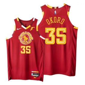 Isaac Okoro Cavaliers 2021-22 City Edition Red Jersey NBA 75th Authentic