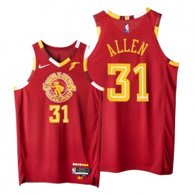 Jarrett Allen Cavaliers 2021-22 City Edition Red Jersey NBA 75th Authentic