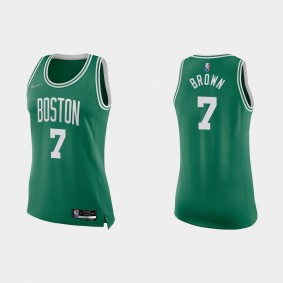 Celtics 75th Anniversary Green Jaylen Brown Women's Jersey Icon