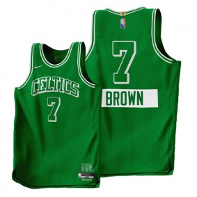 Jaylen Brown Boston Celtics 2021-22 City Edition #7 Green Jersey 75th Season Authentic