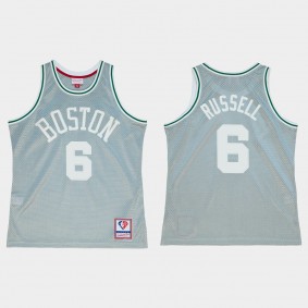 Celtics 75th Anniversary Silver Bill Russell Jersey Retired Player