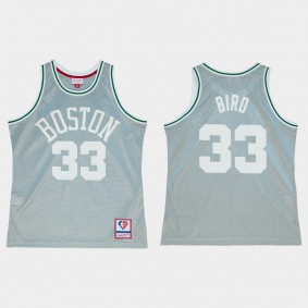 Celtics 75th Anniversary Silver Larry Bird Jersey Retired Player