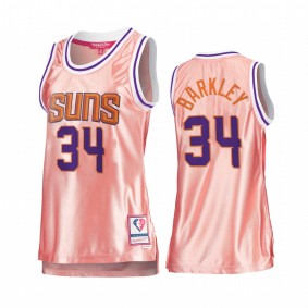 Phoenix Suns Charles Barkley Rose Gold Pink 75th Anniversary Women's Jersey #34