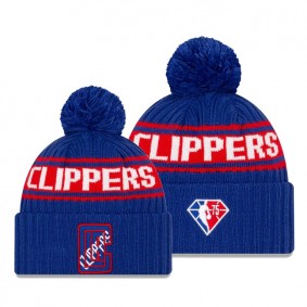 2021 Draft Edition LA Clippers Blue 75th Anniversary Logo Knit Hat