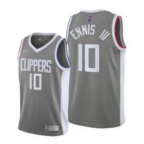 James Ennis III #10 LA Clippers 2021-22 Earned Edition Gray Jersey 75th Diamond