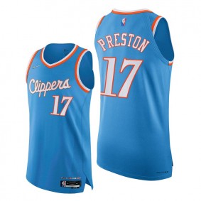 Jason Preston Clippers 2021-22 City Edition Blue Jersey 75th Season Authentic