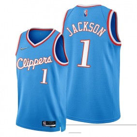 Clippers Reggie Jackson 2021-22 City Edition Jersey Blue