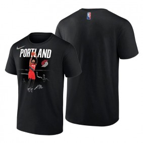 Blazers Damian Lillard Highlights Dunking NBA75th Diamond Black T-Shirt