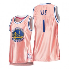 Hot Lady's Golden State Warriors #1 Damion Lee Pink Rose Gold Jersey 75th Anniversary