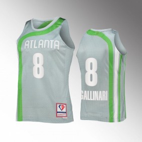 Atlanta Hawks Danilo Gallinari Hardwood Classics #8 Sliver NBA 75th Jersey