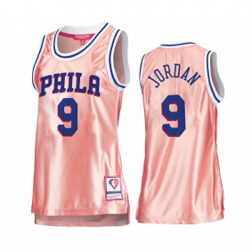 DeAndre Jordan Philadelphia 76ers Rose Gold Jersey #9 Pink 75th Anniversary Women's Tank