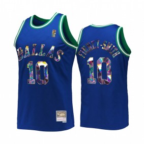 Dallas Mavericks Dorian Finney-Smith NBA 75th Anniversary Diamond #10 Blue Retro Jersey