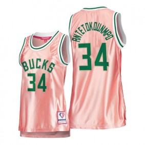 Giannis Antetokounmpo Milwaukee Bucks Rose Gold Jersey 75th Anniversary Pink Women's