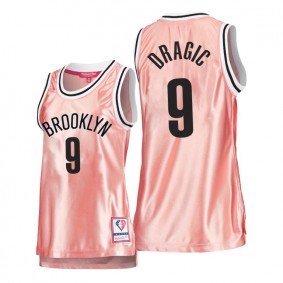 Hot Lady's Brooklyn Nets #9 Goran Dragic Pink Rose Gold Jersey 75th Anniversary