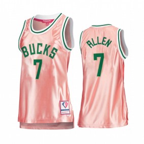 Milwaukee Bucks Grayson Allen Rose Gold Pink 75th Anniversary Women's Jersey #7