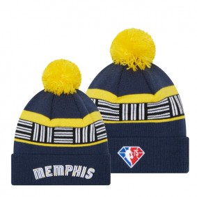 Memphis Grizzlies City Edition NBA 75th Season Knit Hat Navy