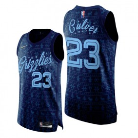 Memphis Grizzlies #23 Jarrett Culver Navy Christmas Night Jersey 75th Anniversary