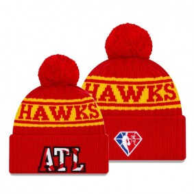 2021 Draft Edition Atlanta Hawks Red 75th Anniversary Logo Knit Hat