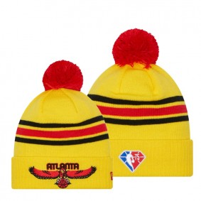 Atlanta Hawks City Edition NBA 75th Season Knit Hat Yellow