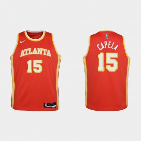 Hawks 75th Anniversary Red Clint Capela Youth Jersey Icon