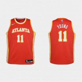 Hawks 75th Anniversary Red Trae Young Youth Jersey Icon