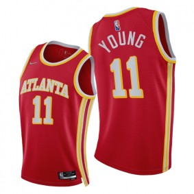 Hawks Trae Young 2021-22 Icon Edition Jersey Red