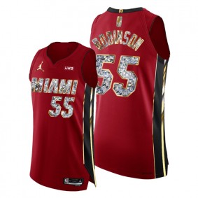 Duncan Robinson Heat #55 Red NBA 75th Diamond Badge Jersey Authentic