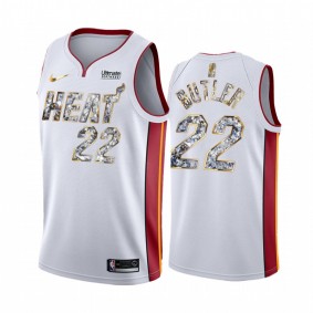 Jimmy Butler White Hot Miami Heat #22 White Jersey NBA75th Diamond