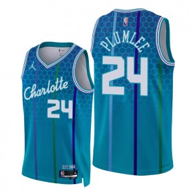 Hornets Mason Plumlee 2021-22 City Edition Blue Jersey NBA 75th