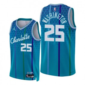 Hornets P.J. Washington 2021-22 City Edition Blue Jersey NBA 75th