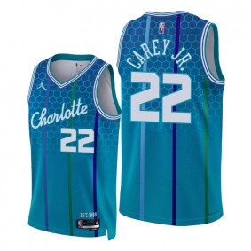 Hornets Vernon Carey Jr. 2021-22 City Edition Blue Jersey NBA 75th