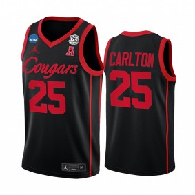 Josh Carlton Houston Cougars Black Jersey 2022 NCAA March Madness 75th Basketball