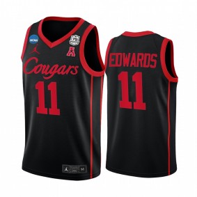 Kyler Edwards Houston Cougars Black Jersey 2022 NCAA March Madness 75th Basketball