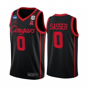 Marcus Sasser Houston Cougars Black Jersey 2022 NCAA March Madness 75th Basketball
