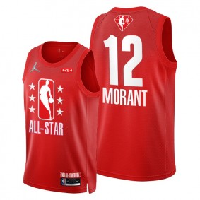 Ja Morant 2022 Cleveland All-Star Maroon 75th Patch Jersey Grizzlies #12