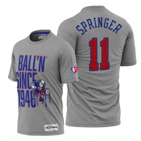 Jaden Springer 76ers Since 1946 Gray Tee