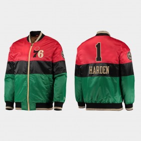 76ers James Harden 75th Anniversary BHM Jacket Red