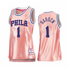 James Harden Philadelphia 76ers Rose Gold Jersey #1 Pink 75th Anniversary Women's Tank