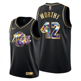 #42 James Worthy Los Angeles Lakers NBA 75th Anniversary Team Black Jersey