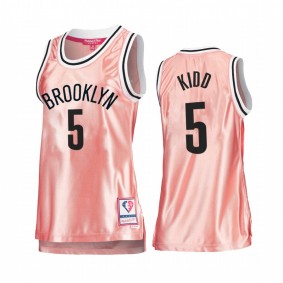 Brooklyn Nets Jason Kidd Rose Gold Pink 75th Anniversary Women's Jersey #5