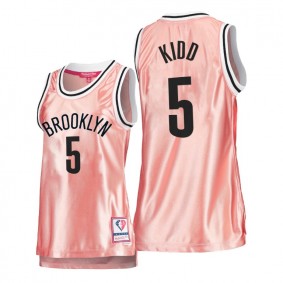 Hot Lady's Brooklyn Nets #5 Jason Kidd Pink Rose Gold Jersey 75th Anniversary