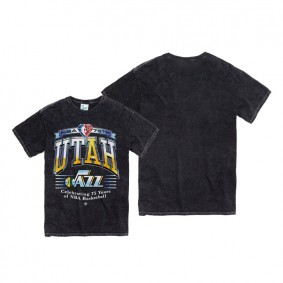 Utah Jazz NBA 75th Anniversary 47 Vintage Tubular Men T-Shirt Black